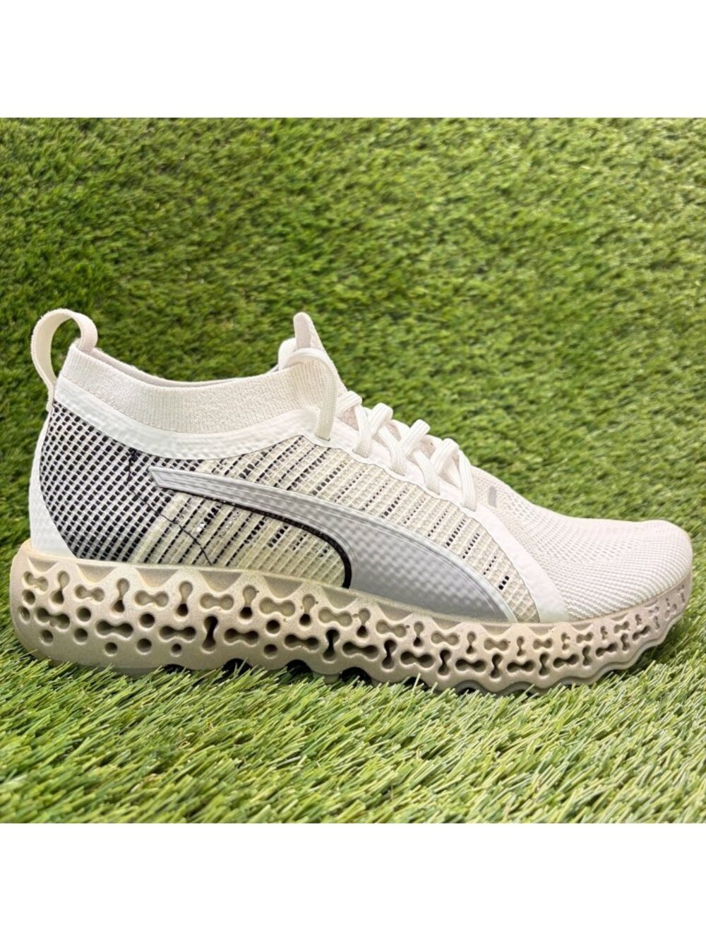 Puma Calibrate Runner Mens Size 9.5 White Gray Athletic Running Shoes Sneakers